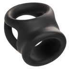 Alpha Liquid Silicone Dual Cage and Ring Black Stretchy Enhancer Cock Ring > Cock Ring > Sling