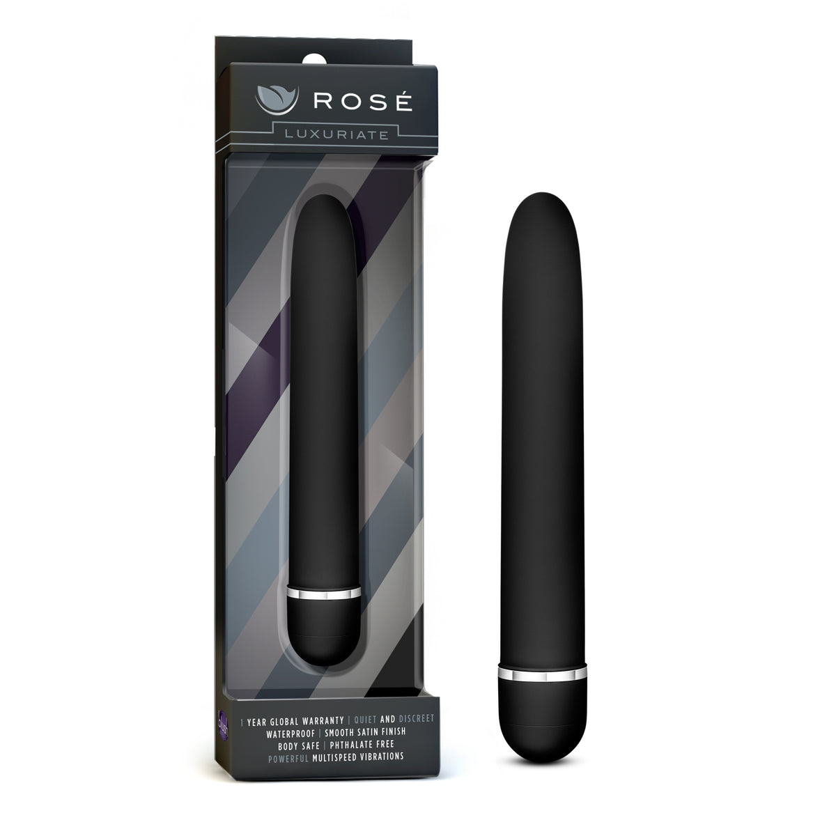 Rose Luxuriate Black Vibrator 7 Inch Multi-Speed Design > Vibrators > Standard Vibrators