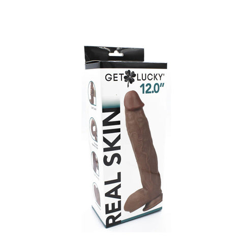 Real Skin 12 Inch Dual Layer Light Brown – Lifelike Dual Density Dildo > Dildos > Large Dildos
