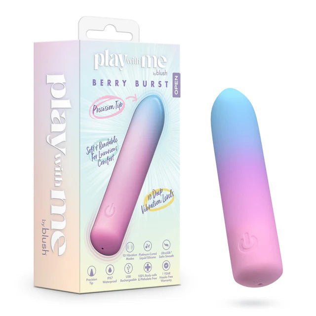 Play With Me Berry Burst Petite Vibrator with 10 Modes Quiet Multi > Vibrators > Mini Vibrators