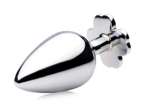 Large Lucky Clover Gem Anal Plug with Weighted Metal Design > Anal Range > Jewel Butt Plugs