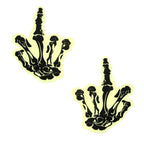 Glow In The Dark Skeleton Hand Nipple Cover Pasties Set > Clothes > Pasties