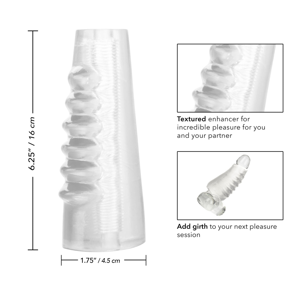 Hot Rod Xtreme Enhancer Clear Stretchy Girth Enhancement Penis Sleeve > Sex Toys For Men > Penis Sleeves