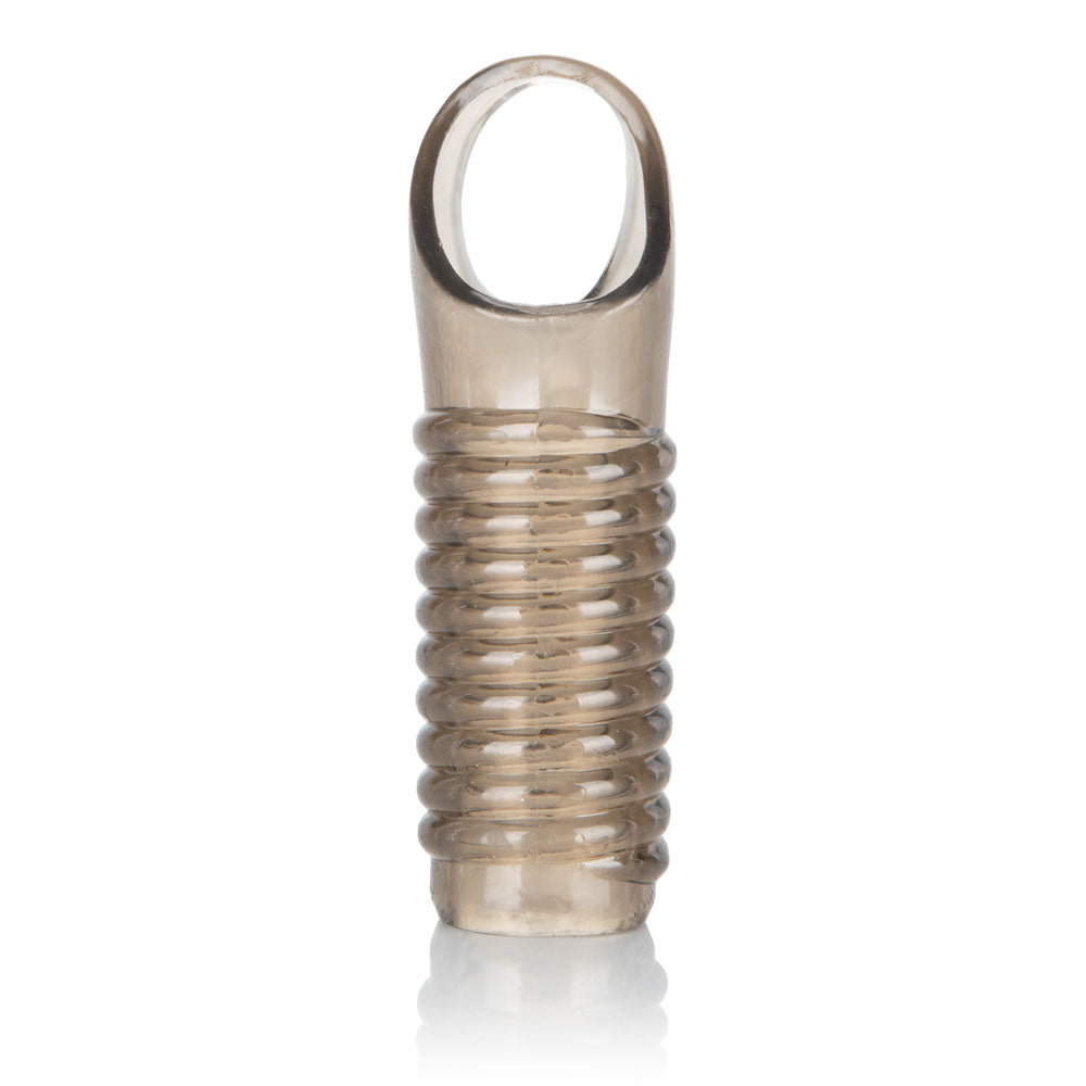 Stimulation Enhancer Smoke Ridged Thick Textured Sleeve with Scrotum Support Strap SLEEVES