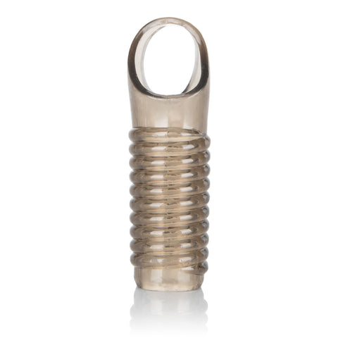 Stimulation Enhancer Smoke Ridged Thick Textured Sleeve with Scrotum Support Strap SLEEVES