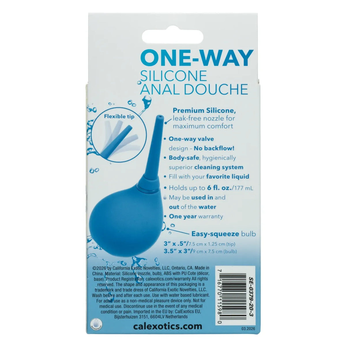One-Way Silicone Anal Douche Blue > Essentials > Douches