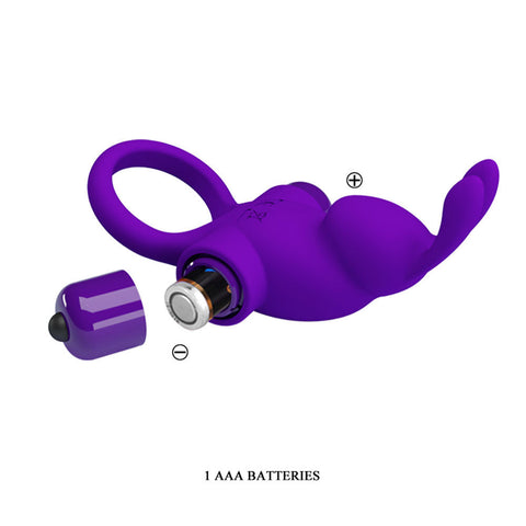 Pretty Love Vibrant Purple Penis Ring with 10 Vibration Modes Cock Rings Vibrating