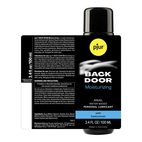 Pjur Backdoor - Water-Based Anal Glide - 3.4 Fl. Oz. 100 ml Anal Lubricant