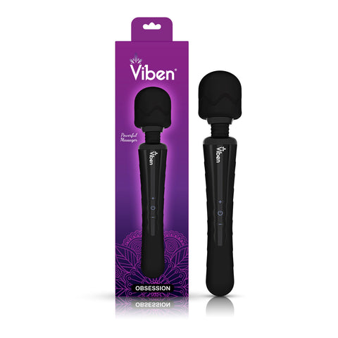 Viben Obsession Rechargeable Wand Massager in Black Electric Massager