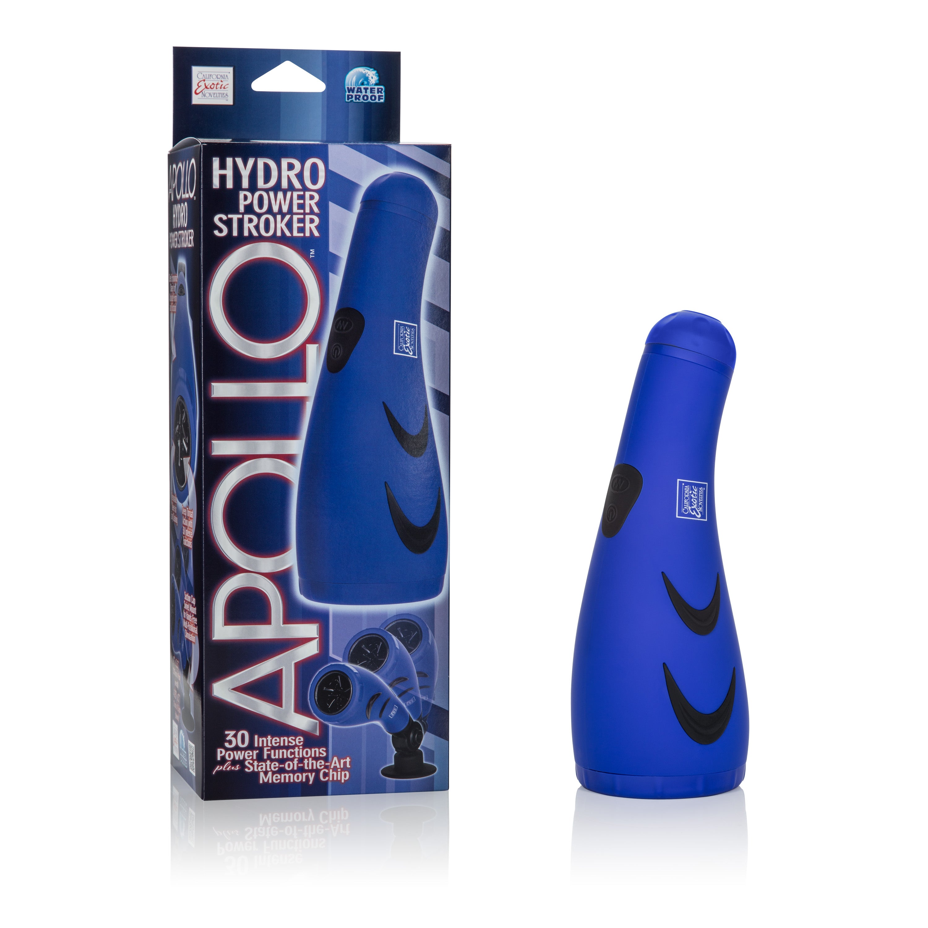 CalExotics Apollo Hydro Power Stroker – Waterproof Vibrating Stroker > Sex Toys For Men > Masturbators > Vibrating
