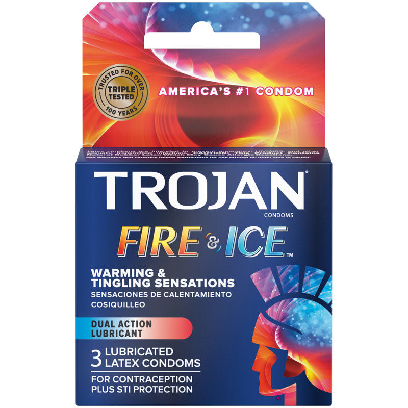 Trojan Fire and Ice Dual Action Lubricated Condoms - 3 Pack Default Title > Essentials > Condoms