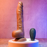 Evolved DONGS Brown Evolved THRUST IN ME DARK -  9" USB Rechargeable Thrusting Dong 844477022802