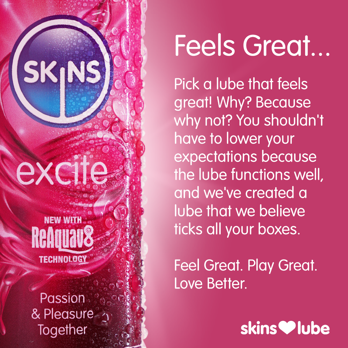 Skins Excite Tingling Water-Based Lubricant 4.4oz Personal Lubricant > Lube > Water Based