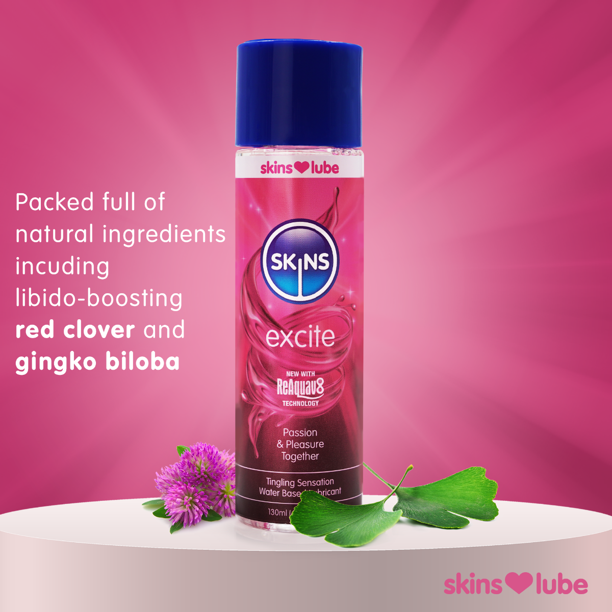 Skins Excite Tingling Water-Based Lubricant 4.4oz Personal Lubricant > Lube > Water Based