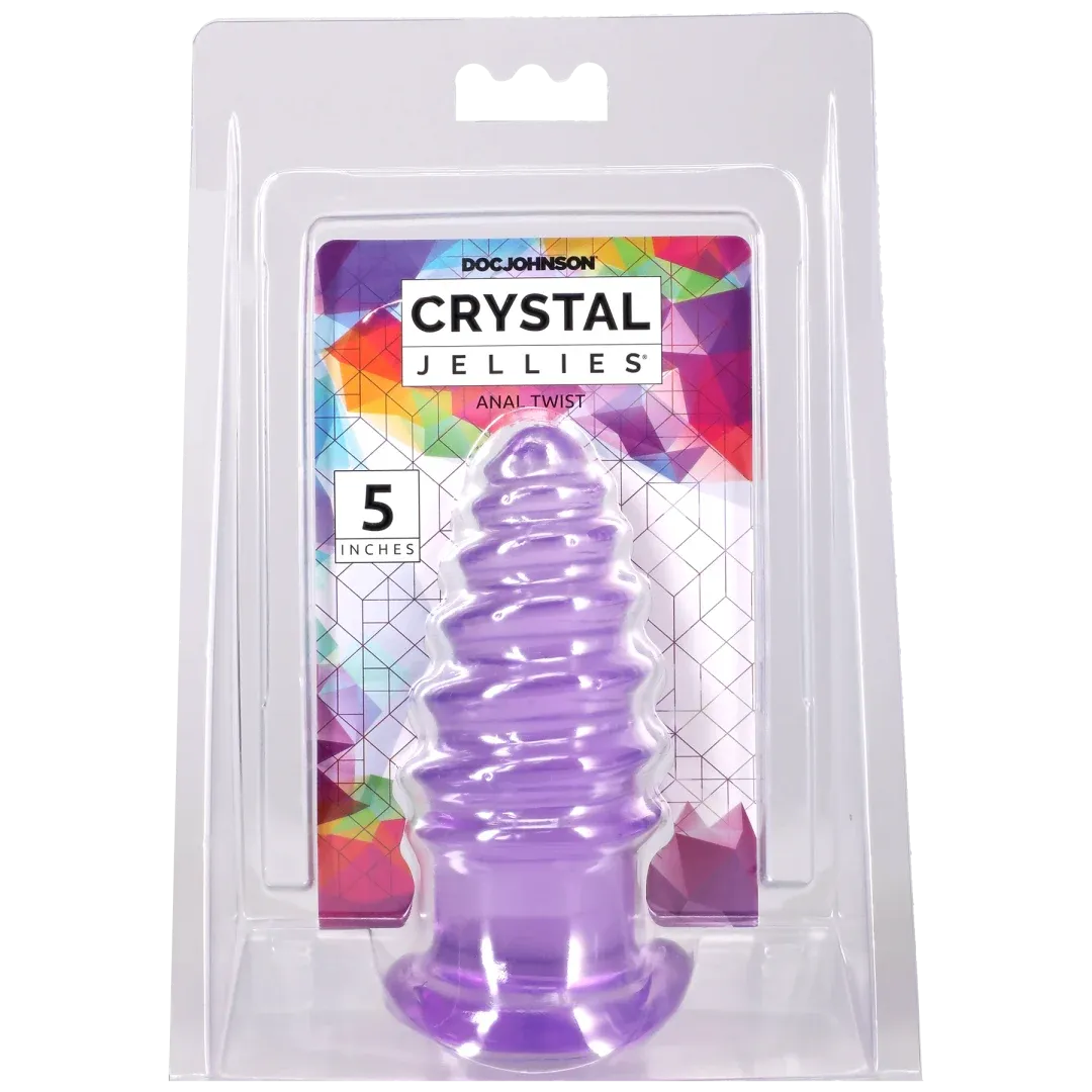 Doc Johnson Crystal Jellies Anal Twist – Phthalate-Free 5 Inch Butt Plug Purple > Anal Range > Butt Plugs