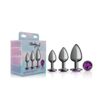 Purple Round Gem Anal Trainer Kit with Small Medium Large Plugs > Anal Range > Butt Plug Kits