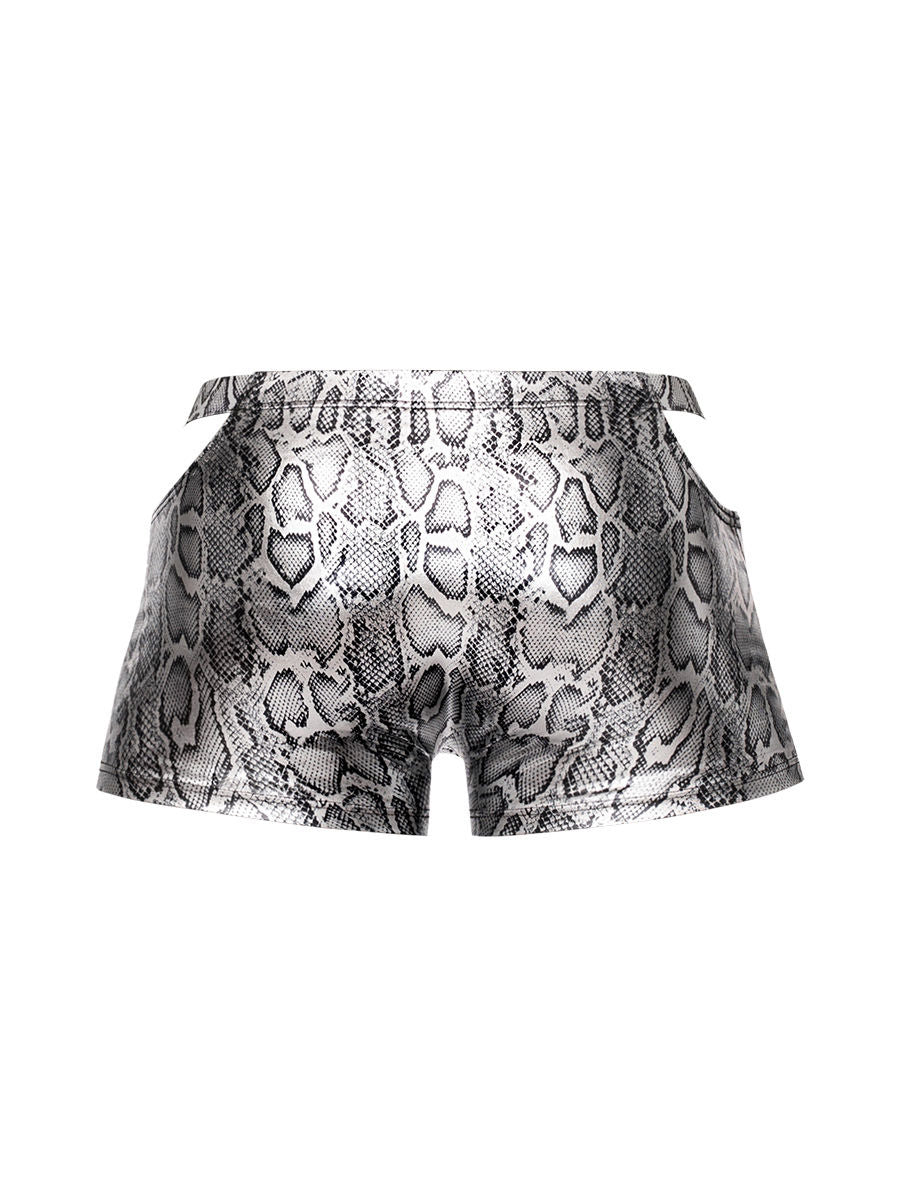 Snaked Metallic Silver Black Pouch Shorts Medium Mens Underwear Mens Trunks