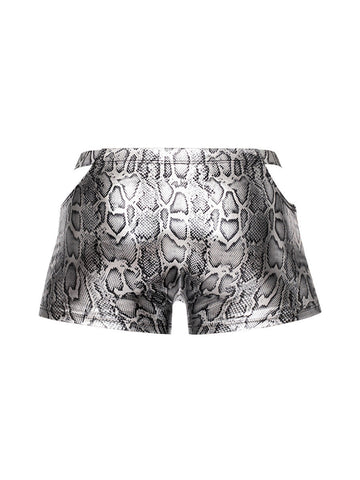 Snaked Metallic Silver Black Pouch Shorts Medium Mens Underwear Mens Trunks