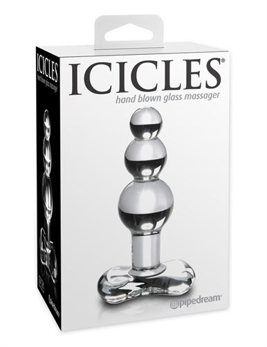 Icicles Clear Glass Anal Plug with Tapered Tip for Comfort > Sex Toys > Glass