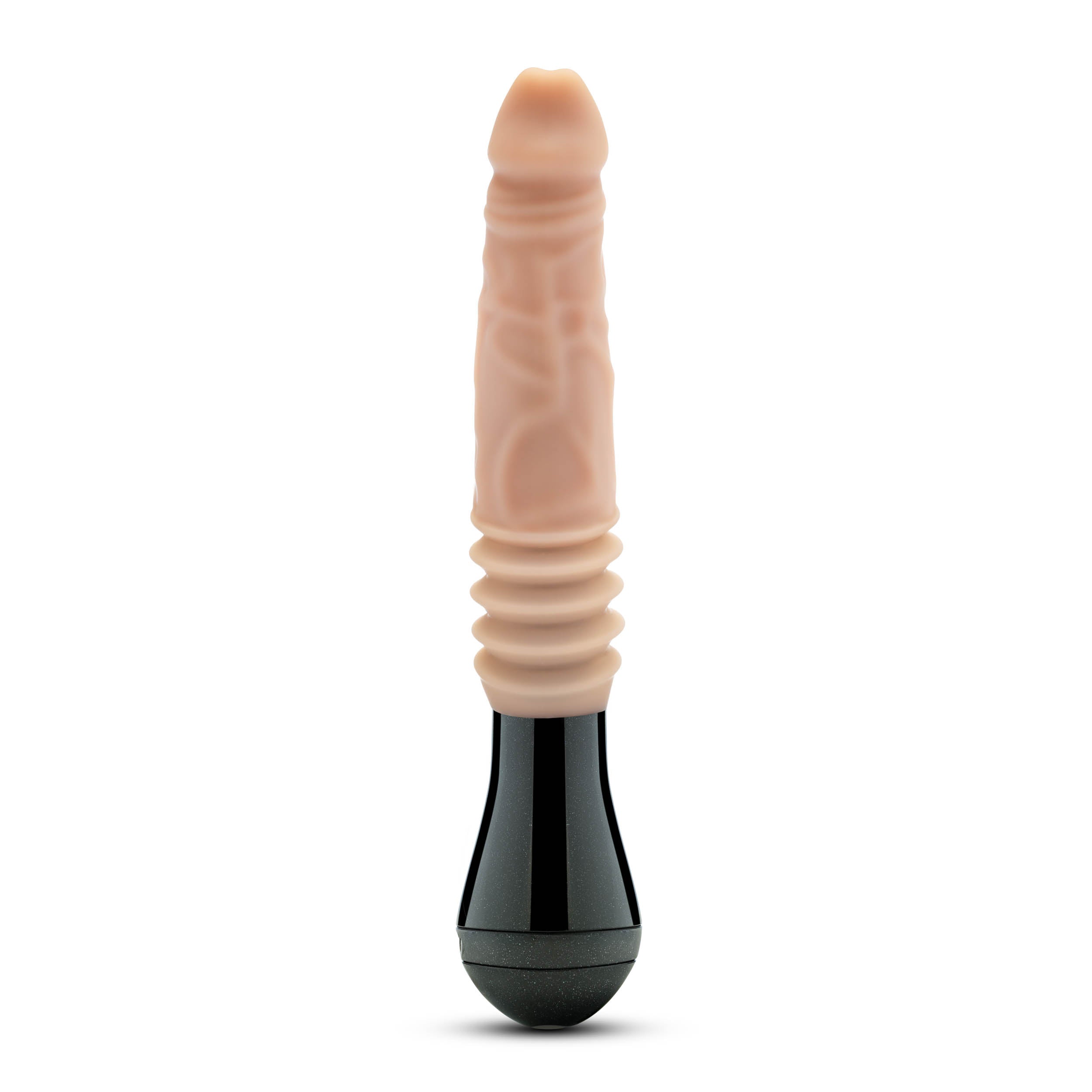 Dr Knight Thrusting Gyrating Silicone Vibrating Dildo Beige DONGS Thrusting