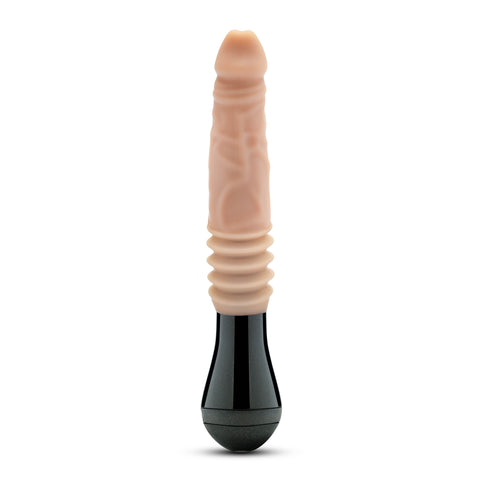 Dr Knight Thrusting Gyrating Silicone Vibrating Dildo Beige DONGS Thrusting