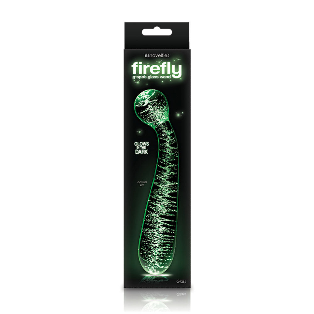 Firefly Glass G-Spot Wand Intimacy Massager Glow in Dark Clear > Glass > Dildos