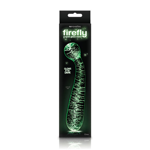 Firefly Glass G-Spot Wand Intimacy Massager Glow in Dark Clear DONGS Glass