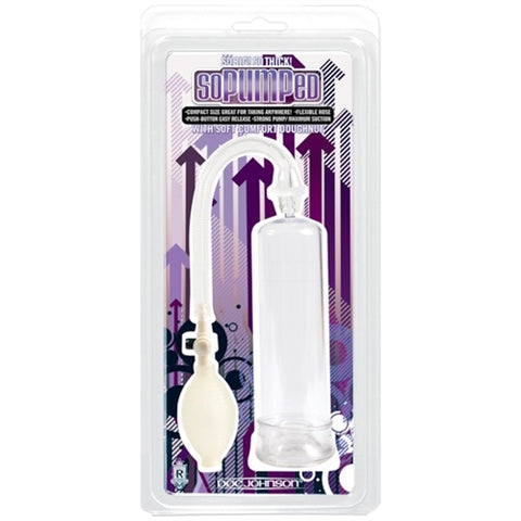 So Pumped Clear Penis Pump with Flexible Hose and Compact Size Clear PUMPS