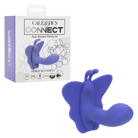 CalExotics Connect™ Venus Butterfly® Dual Motor Silicone Stimulator in Purple with App Control and 9 Vibration Functions Vibrators - G Spot