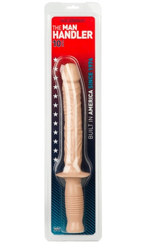 The Manhandler White 10 Inch – Realistic Grip Handle Dildo Beige Dildos & Dongs