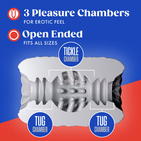 Rize Reakt White Self-Lubricating Male Masturbation Stroker Strokers - Manual