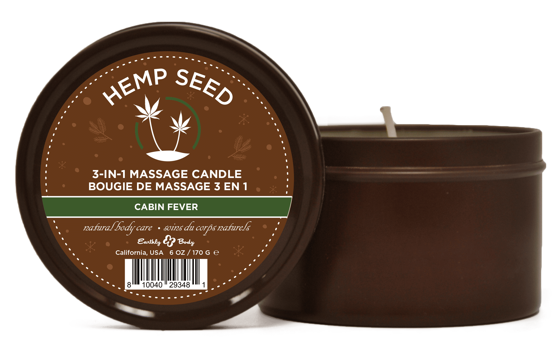 Hemp Seed 3-in-1 Massage Candle Ride My Sleigh 6oz/ 170 G Bath & Body