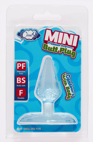 Cloud 9 Mini Beginner Butt Plug Blue Soft TPR Anal Toy Butt Plugs