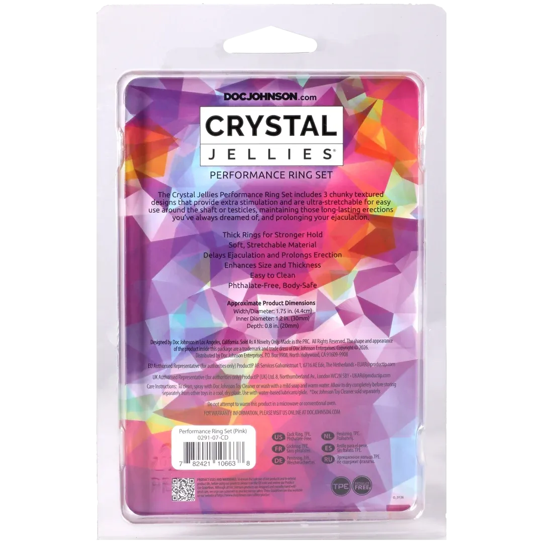 Crystal Jellies Performance Ring Set – Phthalate-Free Stretchable Silicone Rings > Cock Ring > Sets