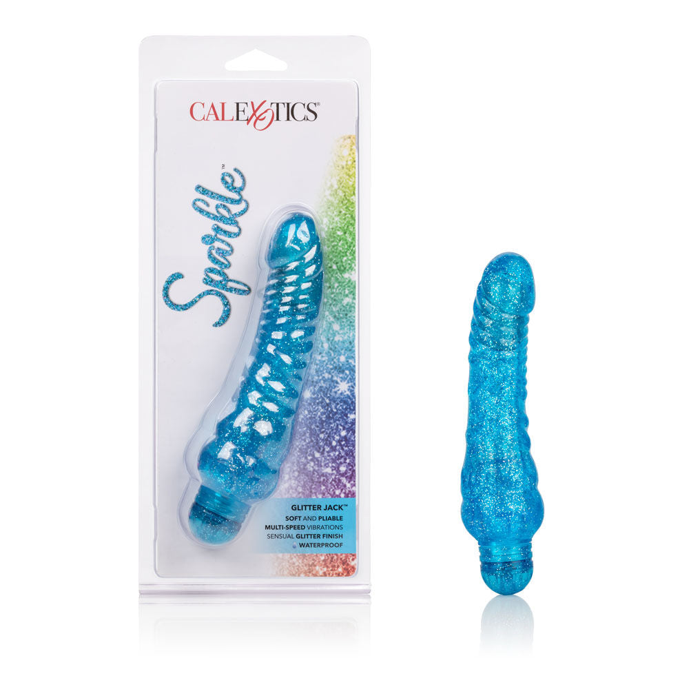 Sparkle Glitter Jack Blue Textured Vibrator with Multi-Speed Vibrators