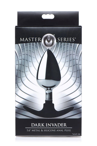 Dark Invader Metal and Silicone Weighted Large Anal Plug Silver > Anal Range > Butt Plugs