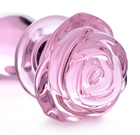Pink Rose Medium Glass Anal Plug Eco Friendly Erotic Toy > Sex Toys > Glass