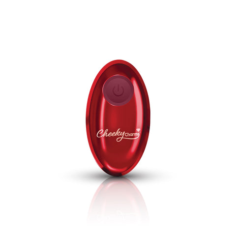 Cheeky Charms Red Vibrating Metal Butt Plug Medium > Anal Range > Vibrating Butt Plugs