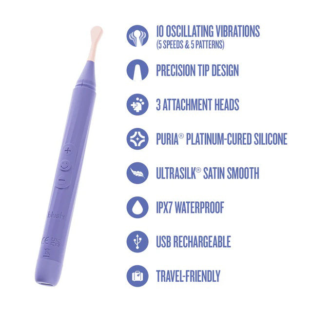 Blush Juno (Purple) – Oscillating Wand Vibrator with 10 Vibration Modes > Vibrators > Ladies > Clitoral Vibrators and Stimulators