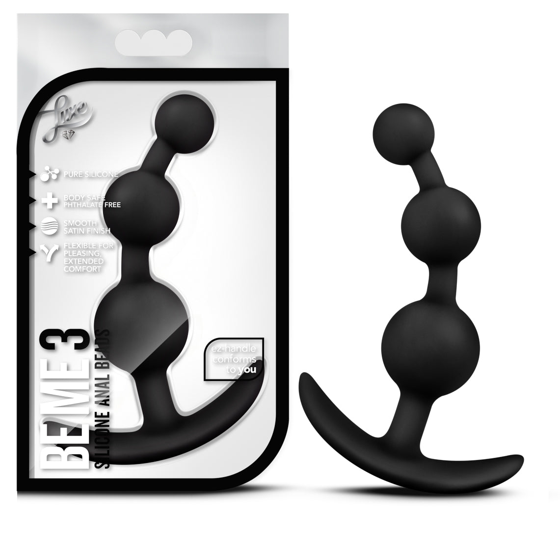 Blush Luxe Be Me 3 Anal Plug 5 Inch Black Premium Silicone Toy > Anal Range > Butt Plugs