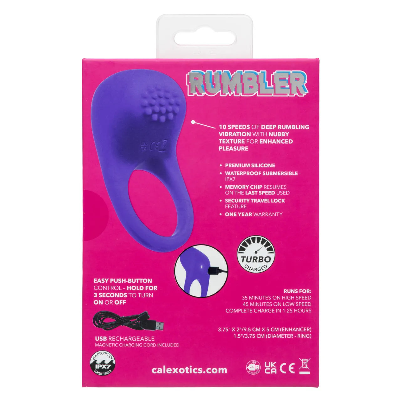 Rumbler Rumble Silicone Vibrator Ring With 10 Speeds > Sex Toys > Couples Toys