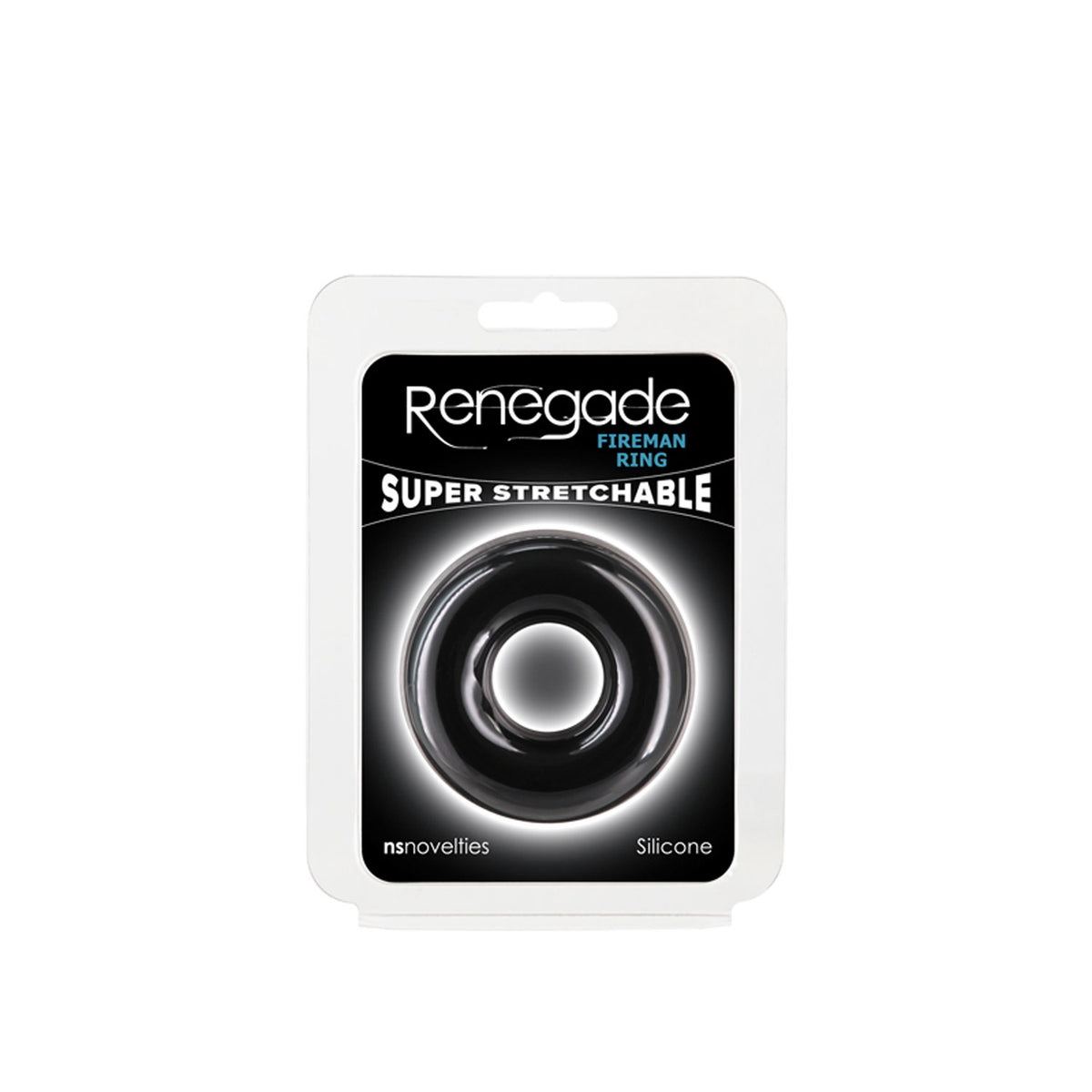 Renegade Fireman Ring - Large - Silicone Comfort Fit - Super Stretch Black > Cock Ring > Single
