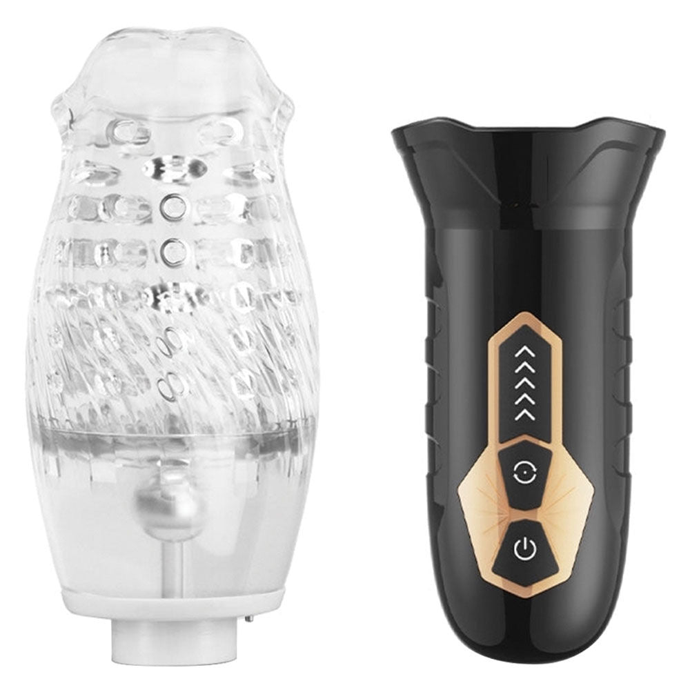 The Male Rose Original Vibrating Rotating Male Masturbator Clear Strokers - Auto