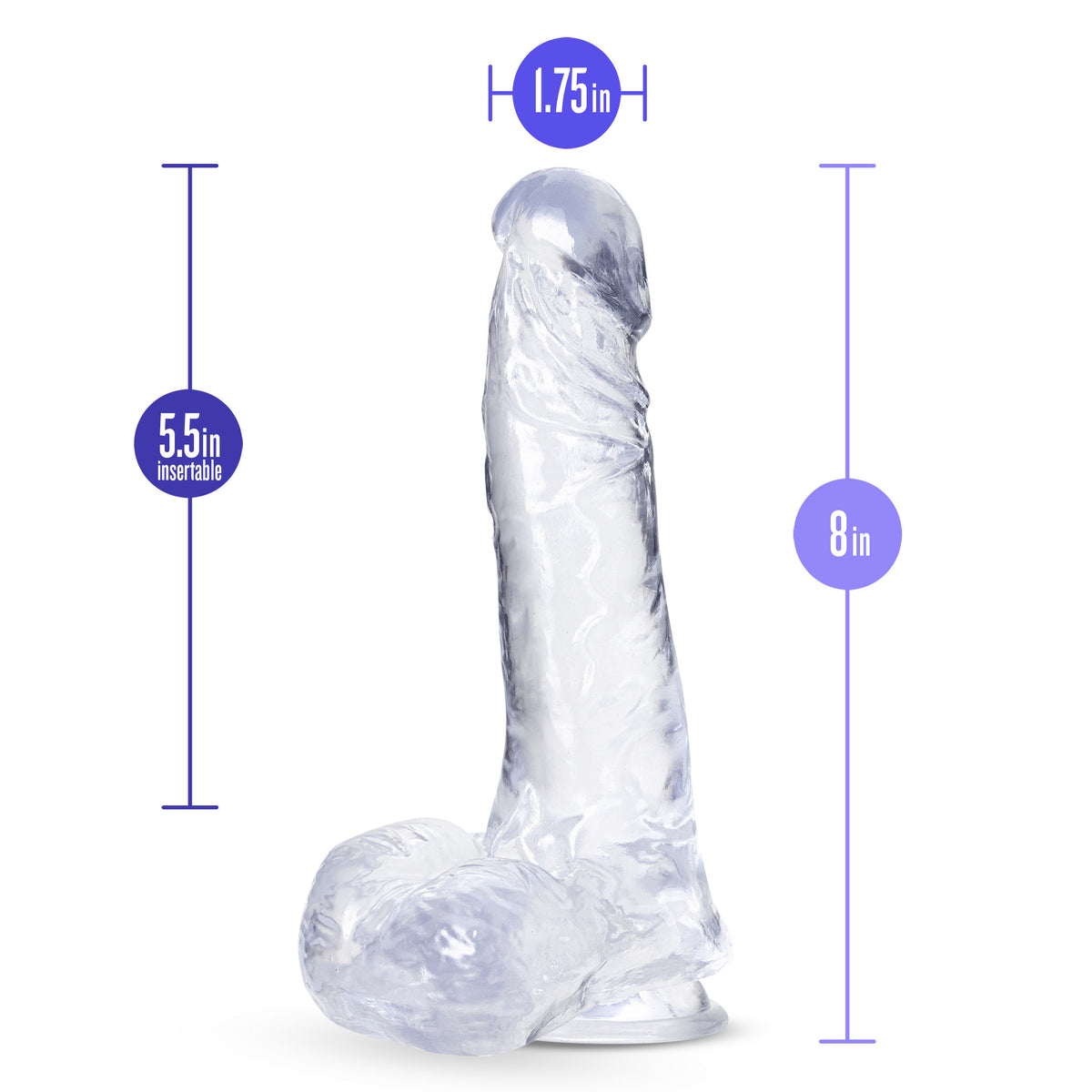 B Yours Plus Clear 5.5" Insertable Dildo Soft Realistic > Dildos > Realistic Dildos