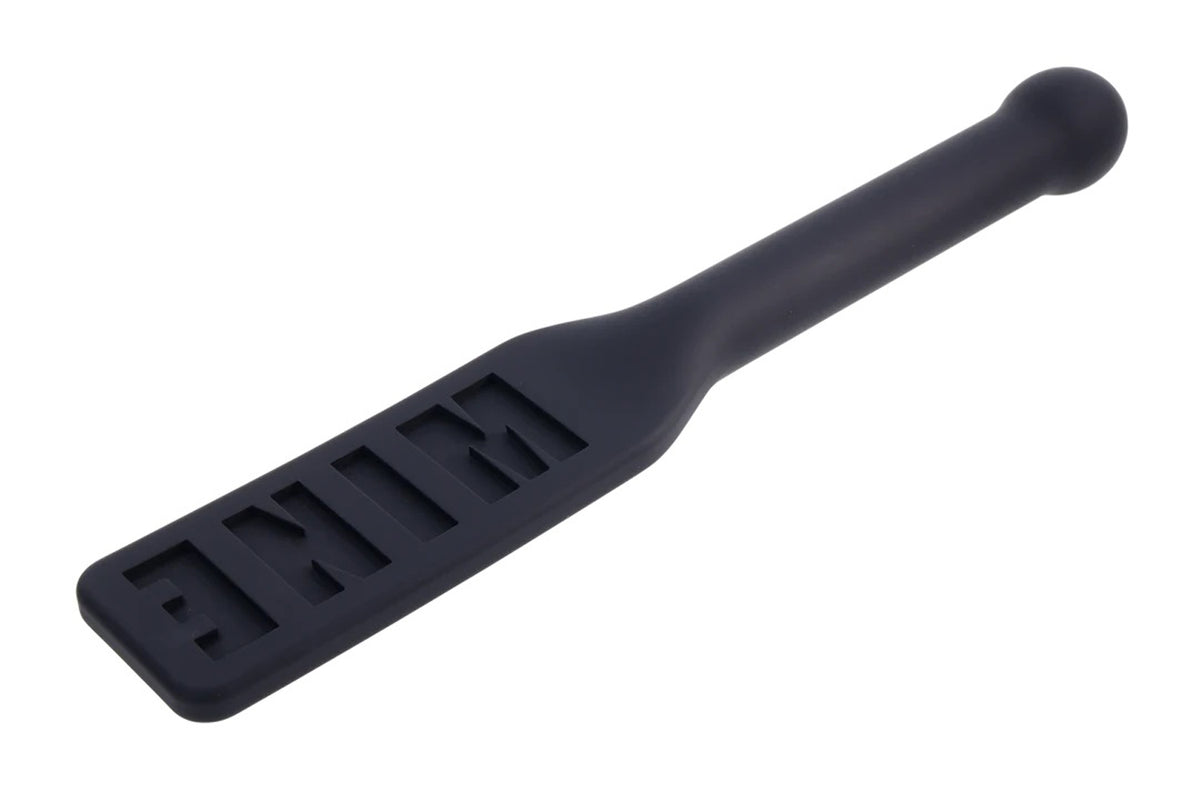 Edge Mine Silicone Paddle Imprinted with MINE Flexible Head Spanking Paddle Black > Bondage Gear > Paddles