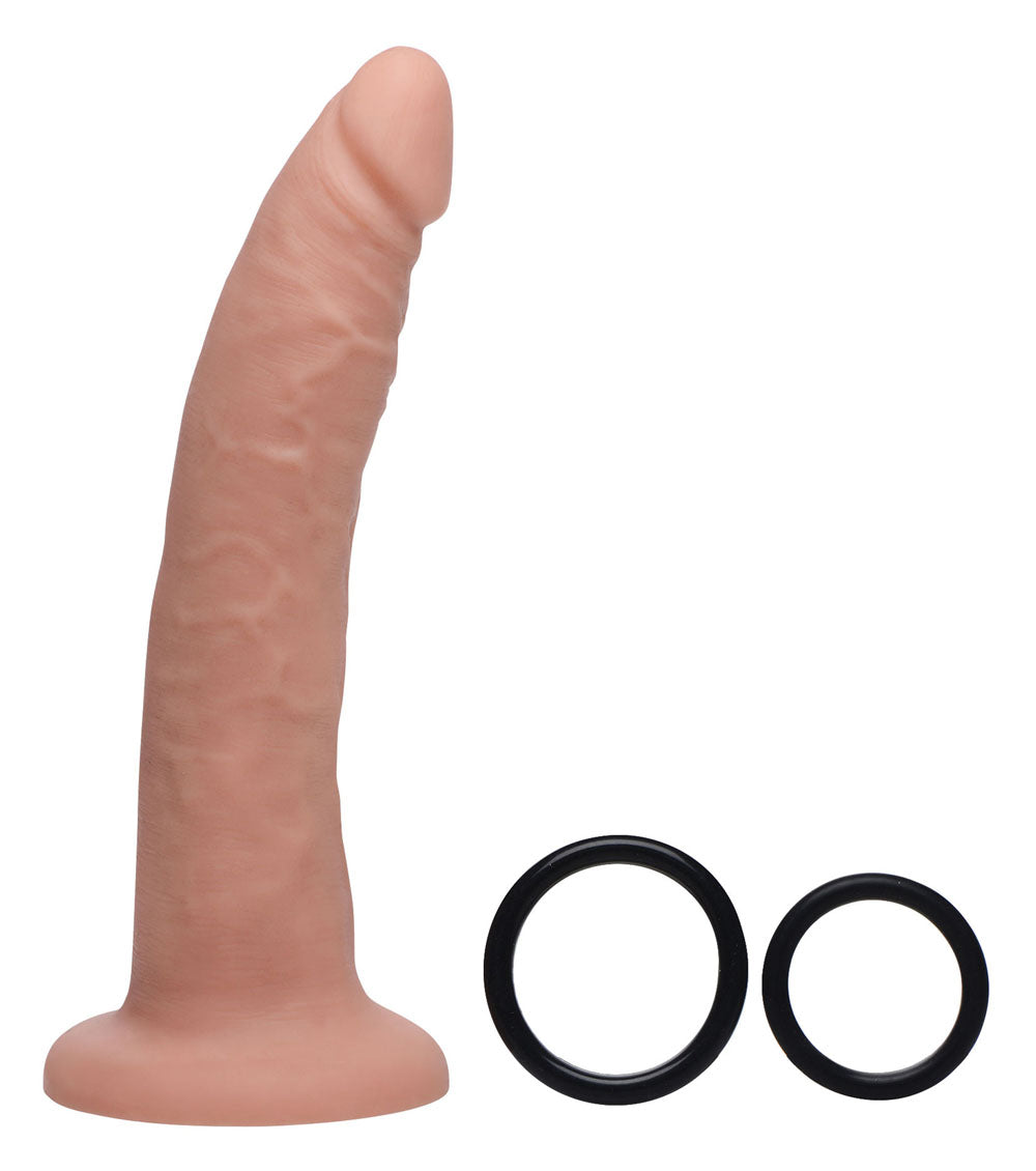 Charmed 7.5 Inch Silicone Dildo with Harness in Flesh Color Beige > Dildos > Strap On Harnesses