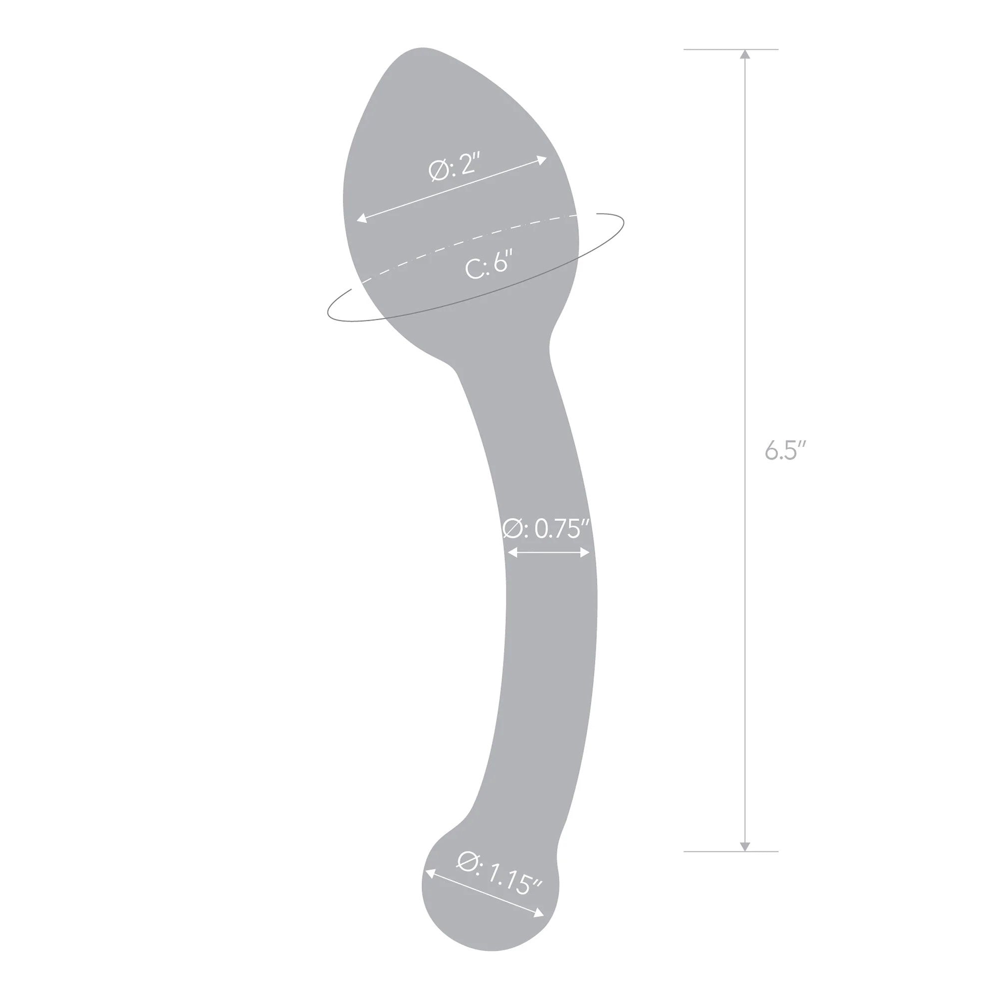 Glas Pure Indulgence 8 Inch Anal Slider with Curved Flared Head Prostate Stimulator > Glass > Toys
