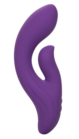 Stella Liquid Silicone Dual Pleaser Purple with 12 Vibration Functions and USB Rechargeable VIBRATORS-RABBIT