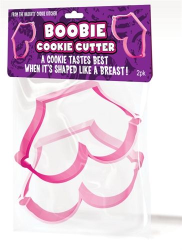 Boobie Shaped Cookie Cutter Set 2 Pack for Fun Baking Pink Bachelor & Bachelorette Items