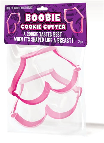 Boobie Shaped Cookie Cutter Set 2 Pack for Fun Baking Pink Bachelor & Bachelorette Items